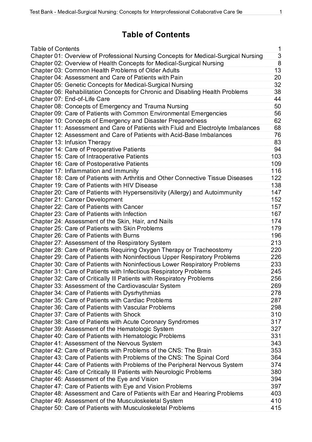 Preview image for Test Bank -Medical-Surgical Nursing: Concepts for Interprofessional Collaborative Care 9th edition (All chapters complete 1 - 74, Question and Answers with Rationales)